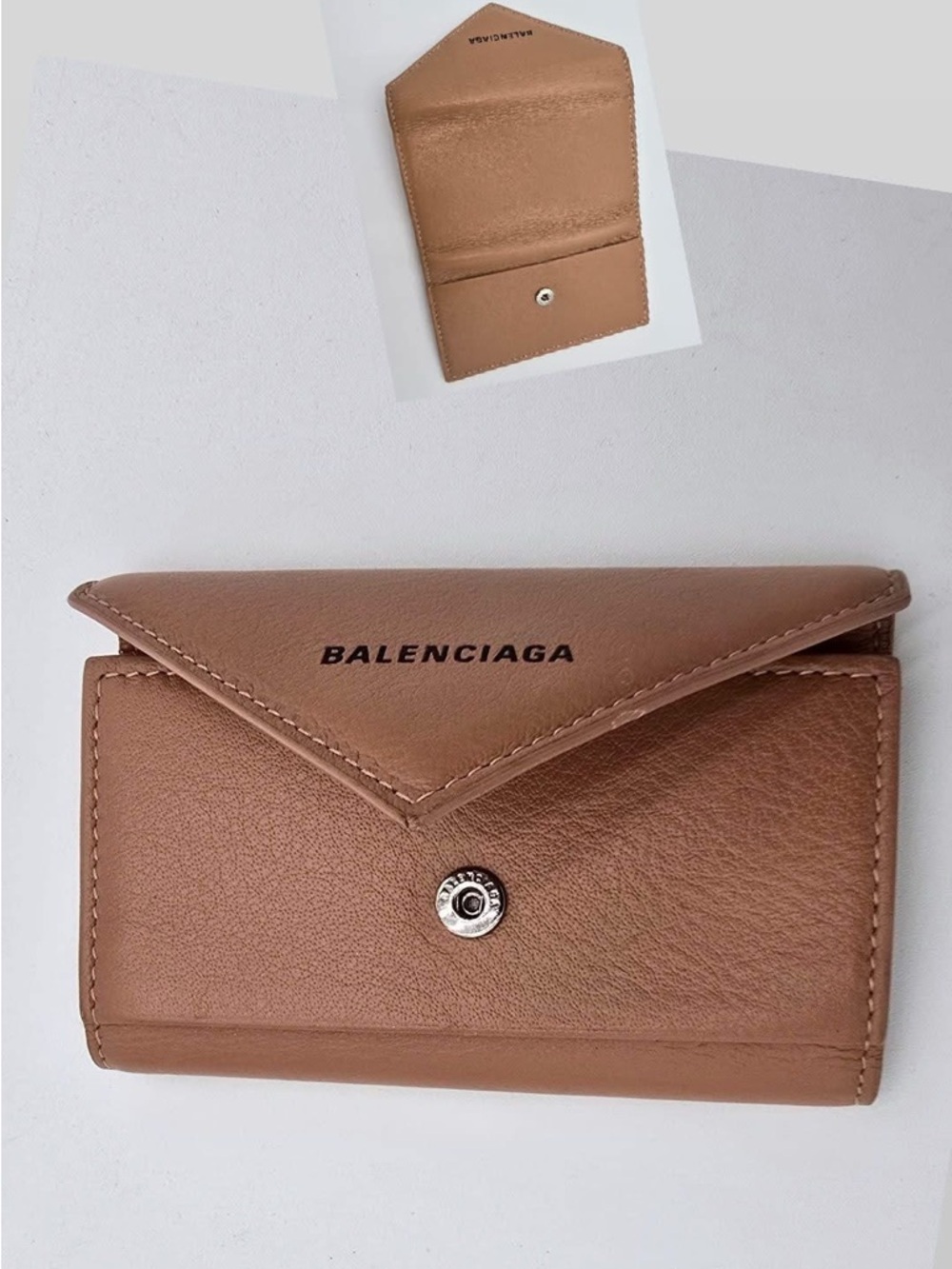 Balenciaga Envelope Card Case in Tan
